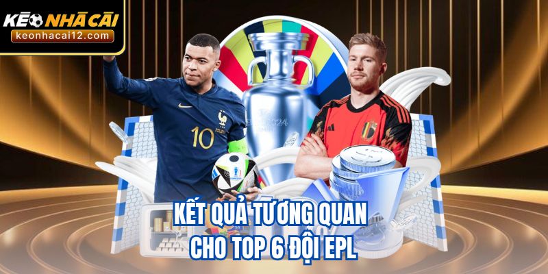 Kết quả tương quan cho top 6 đội EPL