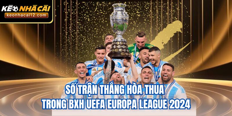 Số trận thắng hòa thua trong BXH UEFA Europa League 2024
