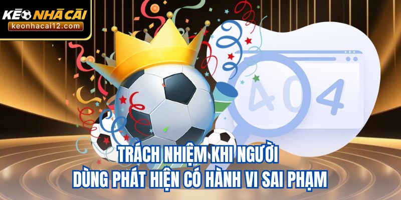 Trách nhiệm khi người dùng phát hiện có hành vi sai phạm